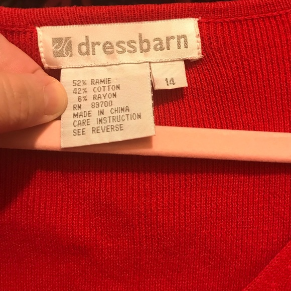 DressBarn Red Cropped Cardigan - Picture 3 of 8
